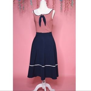 Navy Swing Skirt